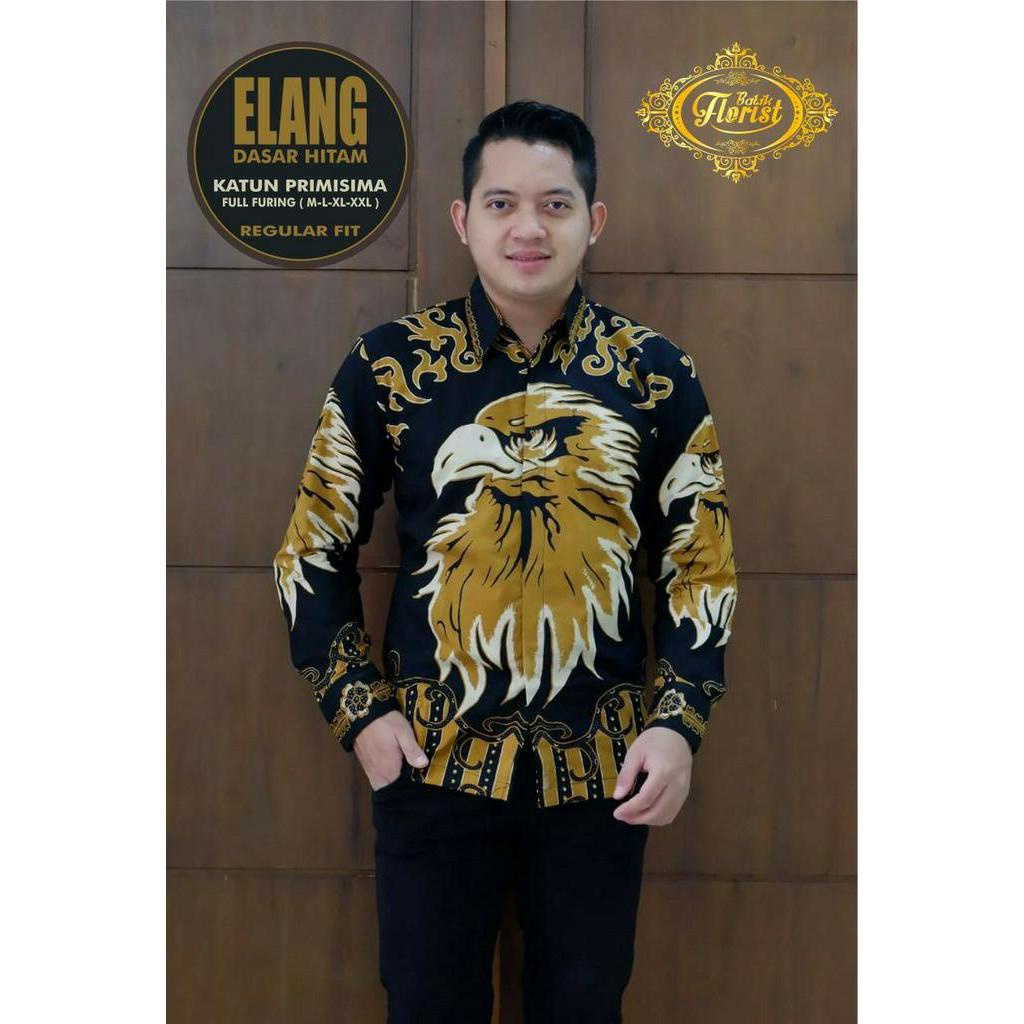 Kemeja Batik Pria Exclusive Motif Burung Elang Batik Pria Terbaru Batik Lapis Furing ELANG