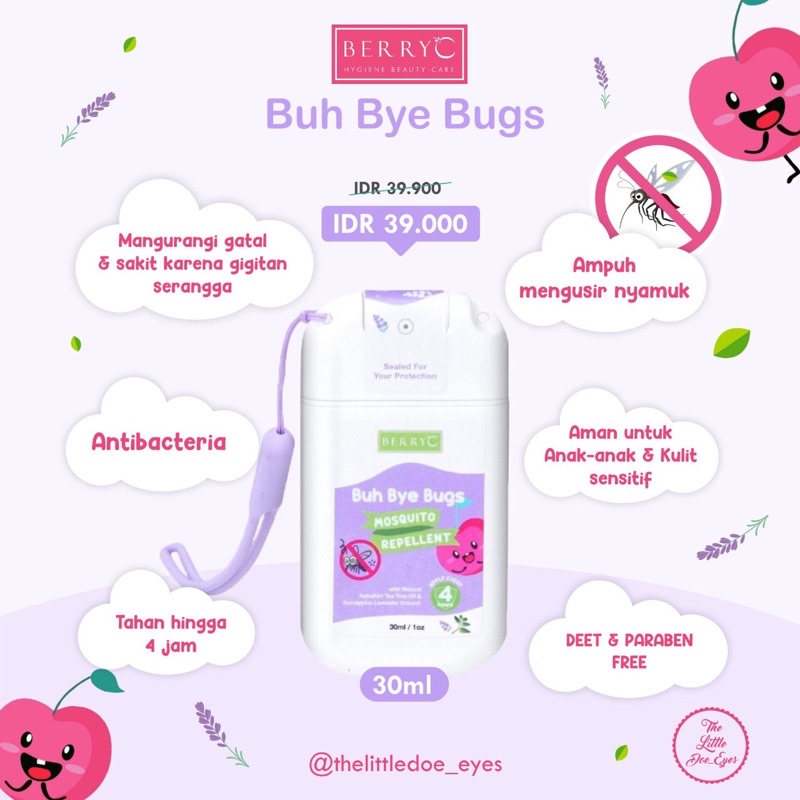 BerryC Berry C Buh Bye Bugs semprotan anti nyamuk &amp; serangga