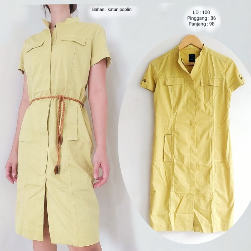 Baju wanita midi dress terbaru bahan katun poplin import premium seoul dress korean style casual loo