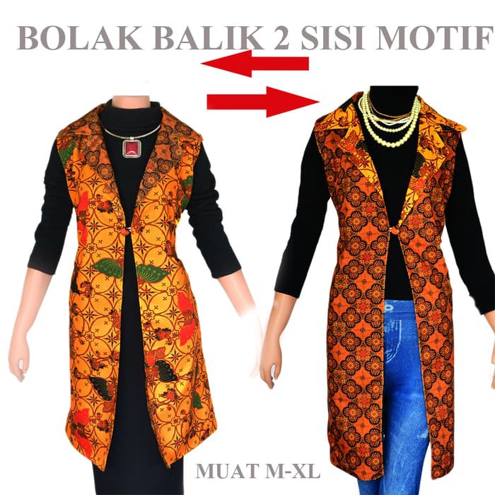 Tunik Batik Jas Panjang Bolero Cardigan Rompi Panjang A191