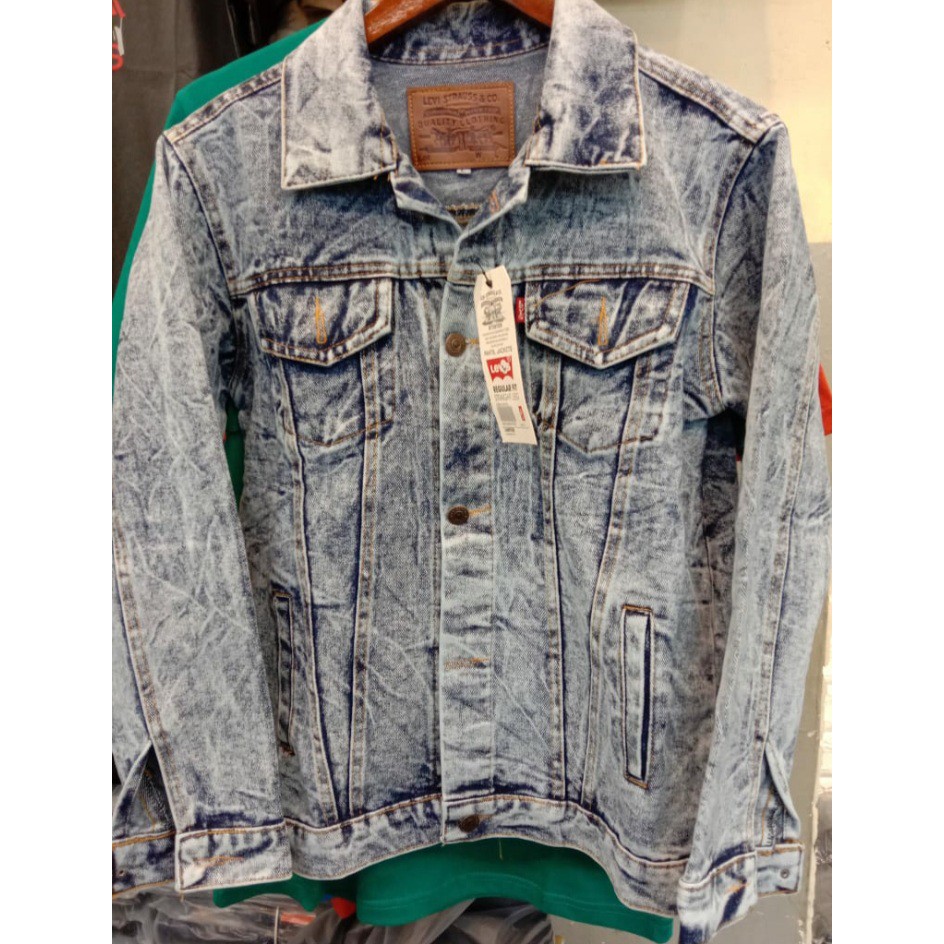 Jaket Pria Levis 501 Bahan Denim Nyaman Dipakai Jaket Panjang Jaket Asli