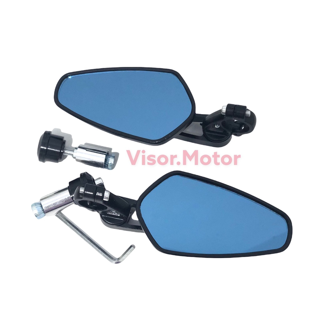 SPION JALU OVAL BAHAN CNC KACA BIRU BISA UNTUK SEMUA MOTOR UNIVERSAL