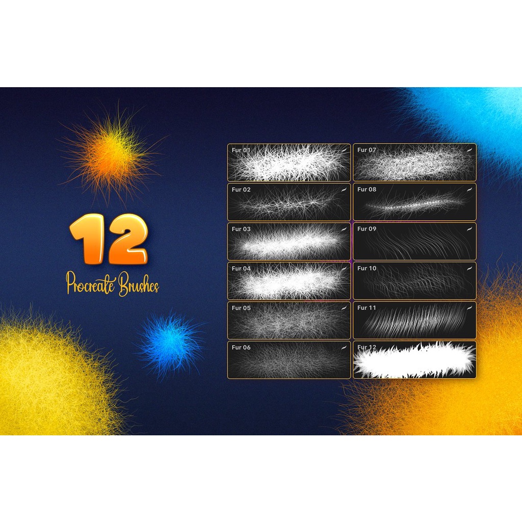Procreate Brush - 12 Fur Procreate Brushes