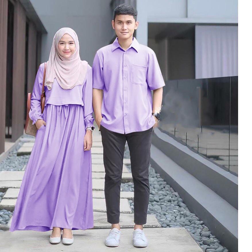 ♂ Nino Couple Gamis Dan Kemeja Fashion Muslim Wanita BJ ♪