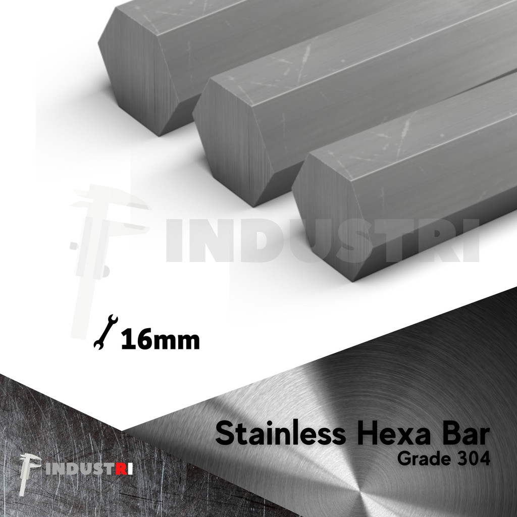 AS Hexagon SUS304 16MM | Segi Enam Stainless Steel 6 SUS 304 Hexagonal per 100mm