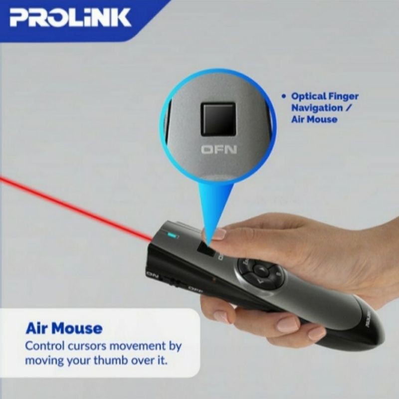 Presenter Wireless Prolink PWP102G 2.4Ghz with Air Mouse ( Laser Pointer Presentasi Power Point Slide PC / Notebook )