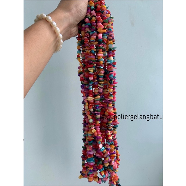 kerikil kerang MULTICOLOUR MIX WARNA 2cm bahan gelang kalung campur