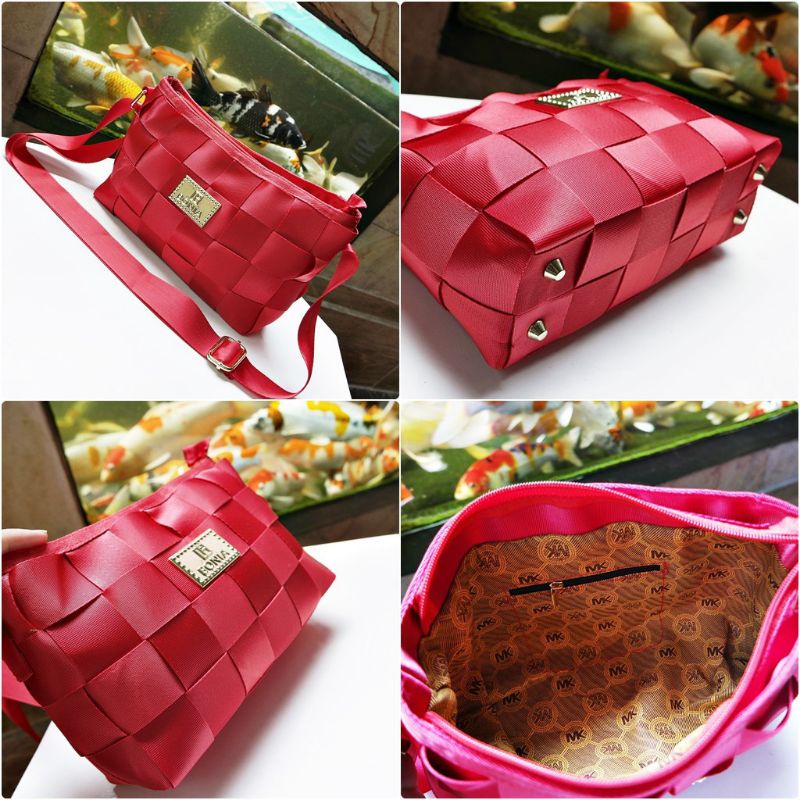 Tas Selempang Lisban anyam unik SlingBag Wanita 6319 THR