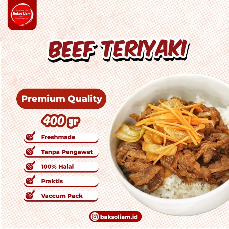 

Beef Teriyaki 400gr (saos 150gr) Liam's Food