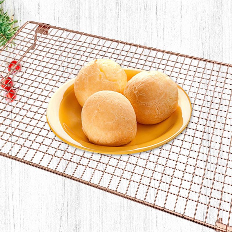 Stackable Stainless 304  Rose Gold Cake cooling Rack / rak pendingin kue 42x27cm dengan kaki