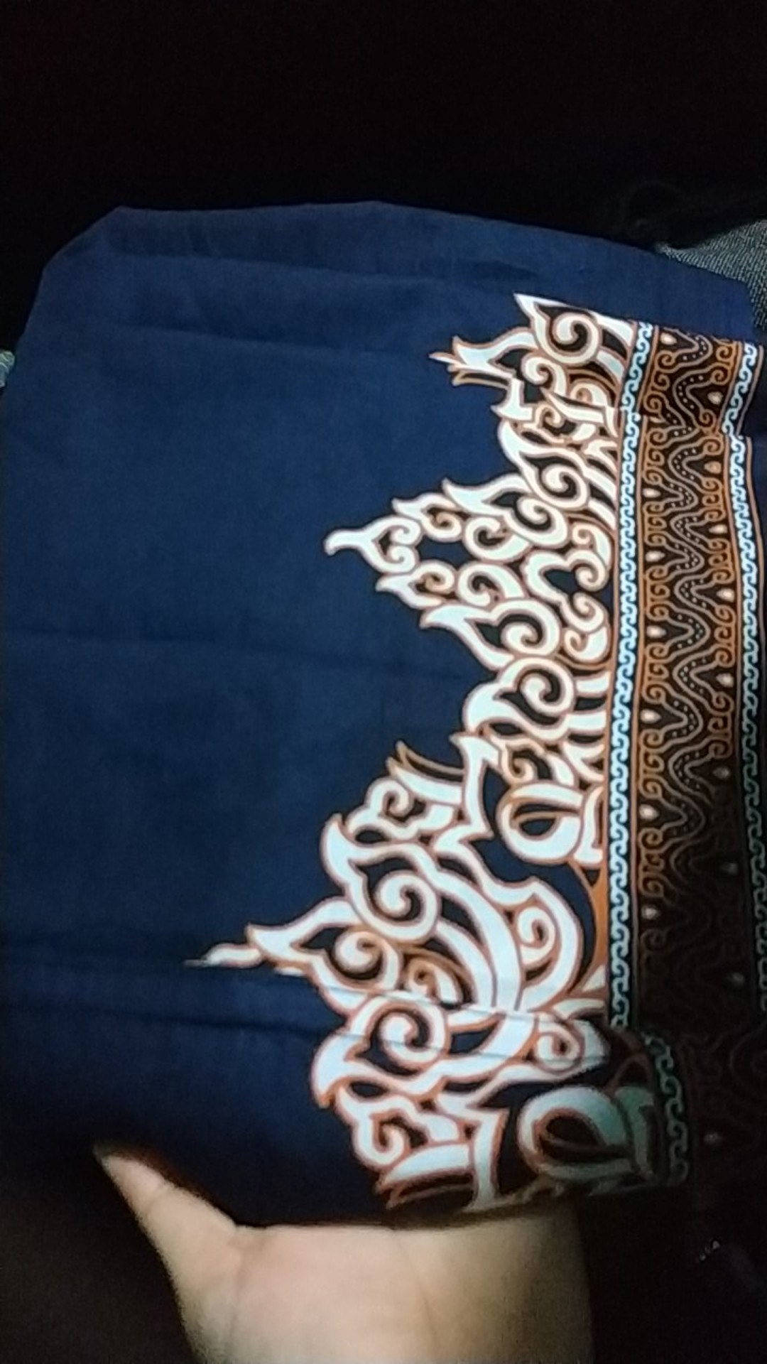 Batik Solo Modern Set Sarung Dan Koko Tumpal Biru(navy) Bahan Katun Prima Super