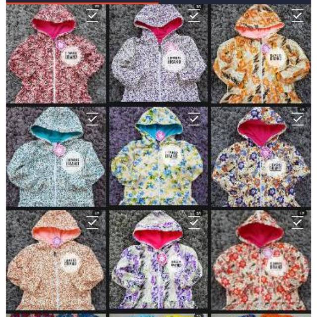 Jaket Anak Flow Kids Motif Cewek Usia 2 Sd 4 Tahun