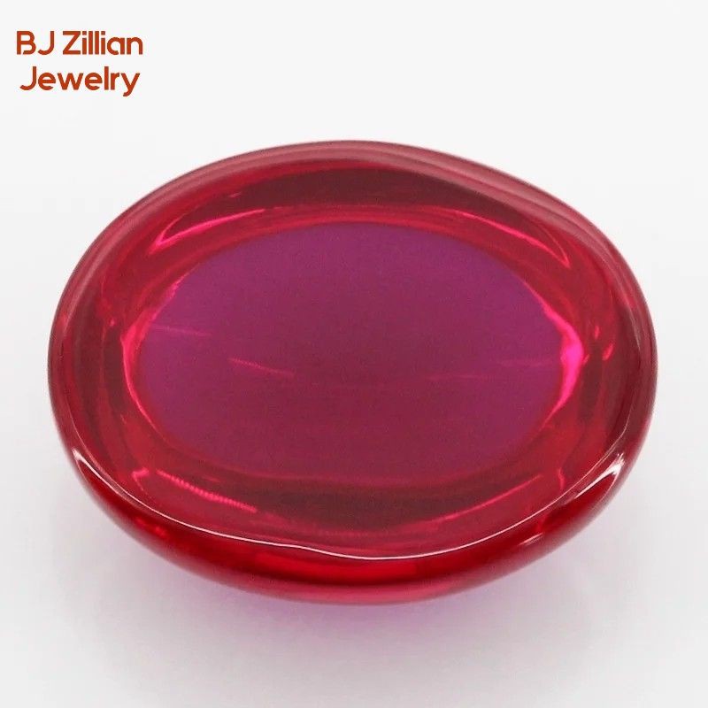 Perhiasan Permata Merah Siyam Oval Cabochon 10 - 12 MM merah siem
