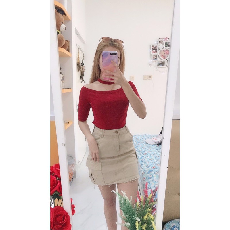 PRELOVED Sabrina top / Sabrina Top maroon