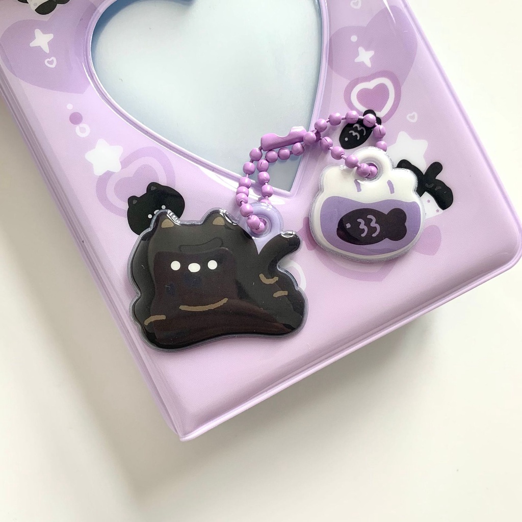 Ablum Foto Mini Lucu 3inch 40kisi Liontin Saku Untuk Koleksi Holder Kartu Gantungan Kunci Kawaii Indah