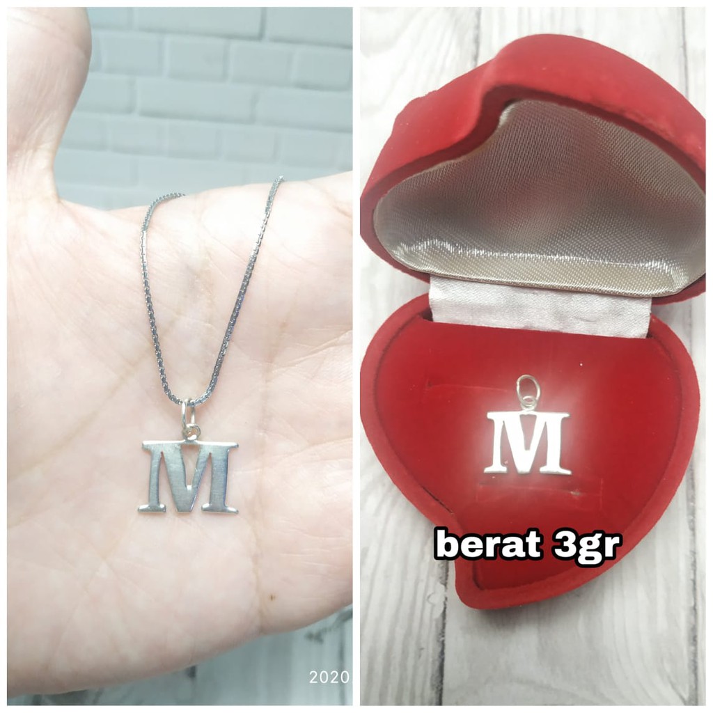 KALUNG SET LIONTIN M PERAK ASLI S925 CC947