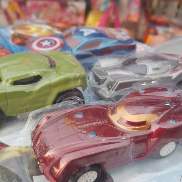 Mobil kendaraan racing car superhero avengers ironman hulk pullback tarik