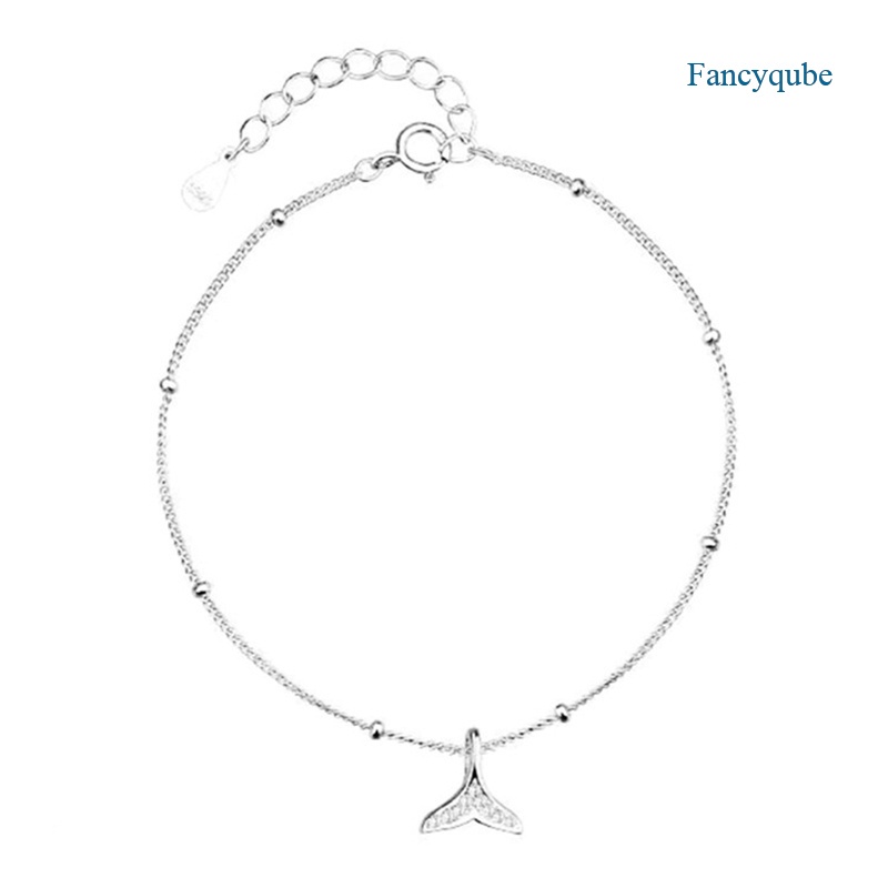 Fancyqube Gelang Sterling Silver 925 Bentuk Ekor Mermaid Untuk Wanita