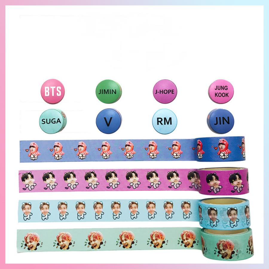 Stiker Washi Tape Motif Kartun Kpop BTS Untuk Stationery