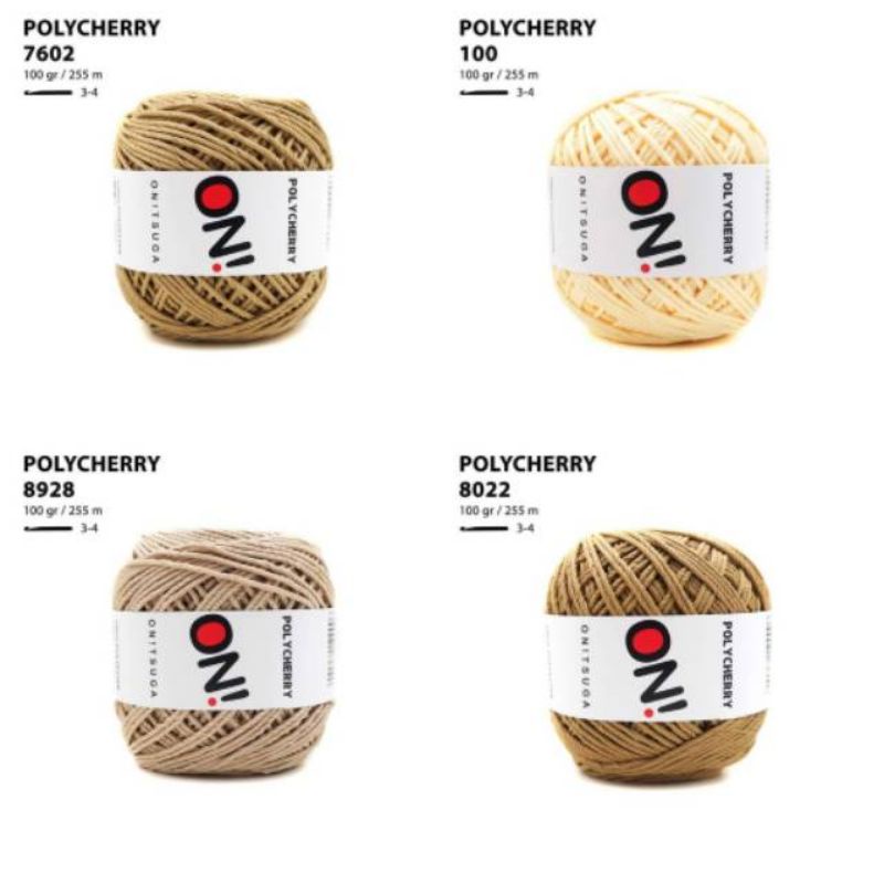 [100gr] polycherry onitsuga crochet yarn - benang rajut polycherry