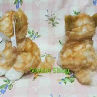  Boneka  Kucing  Baring Duduk Abu  abu  Kuning Sisir Bulu 