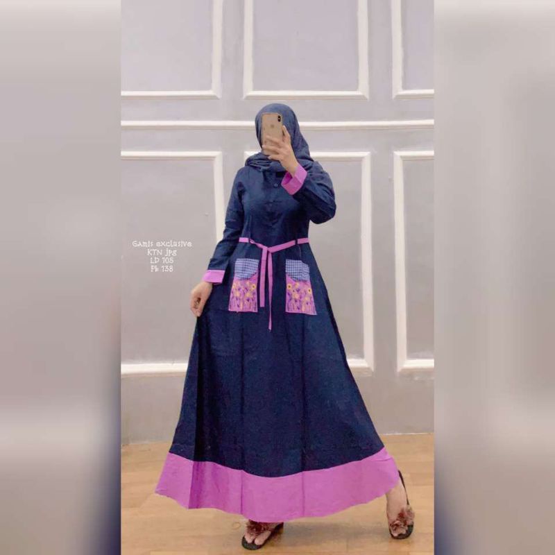 Gamis Inayah / Gamis Dannis Katun / Gamis Katun Jepang Bordir Exclusive
