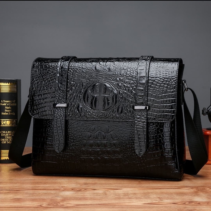Tas slempang selempang kulit pria besar / tas kerja pria kulit GS44