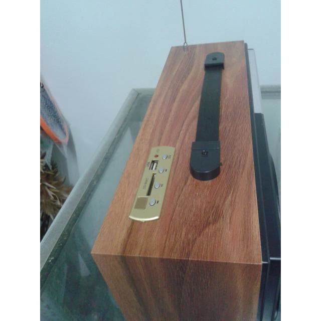Radio Portable Model Kayu Jadul SONATEC PRI 8288UAR USB-SD Card AM FM