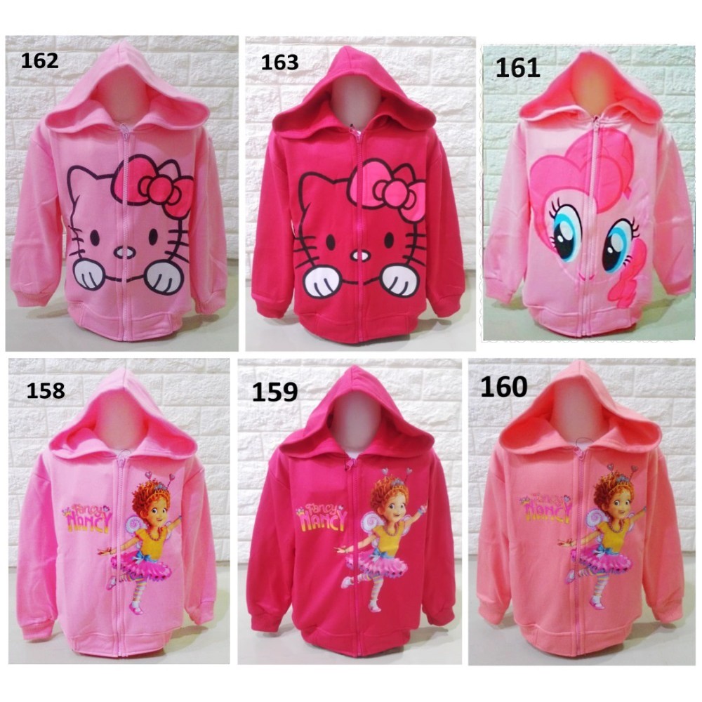 JAKET ANAK PEREMPUAN CEWEK FROZEN, LITTLE PONY, UNICORN, RAINBOW DASH, PINKIE PIE