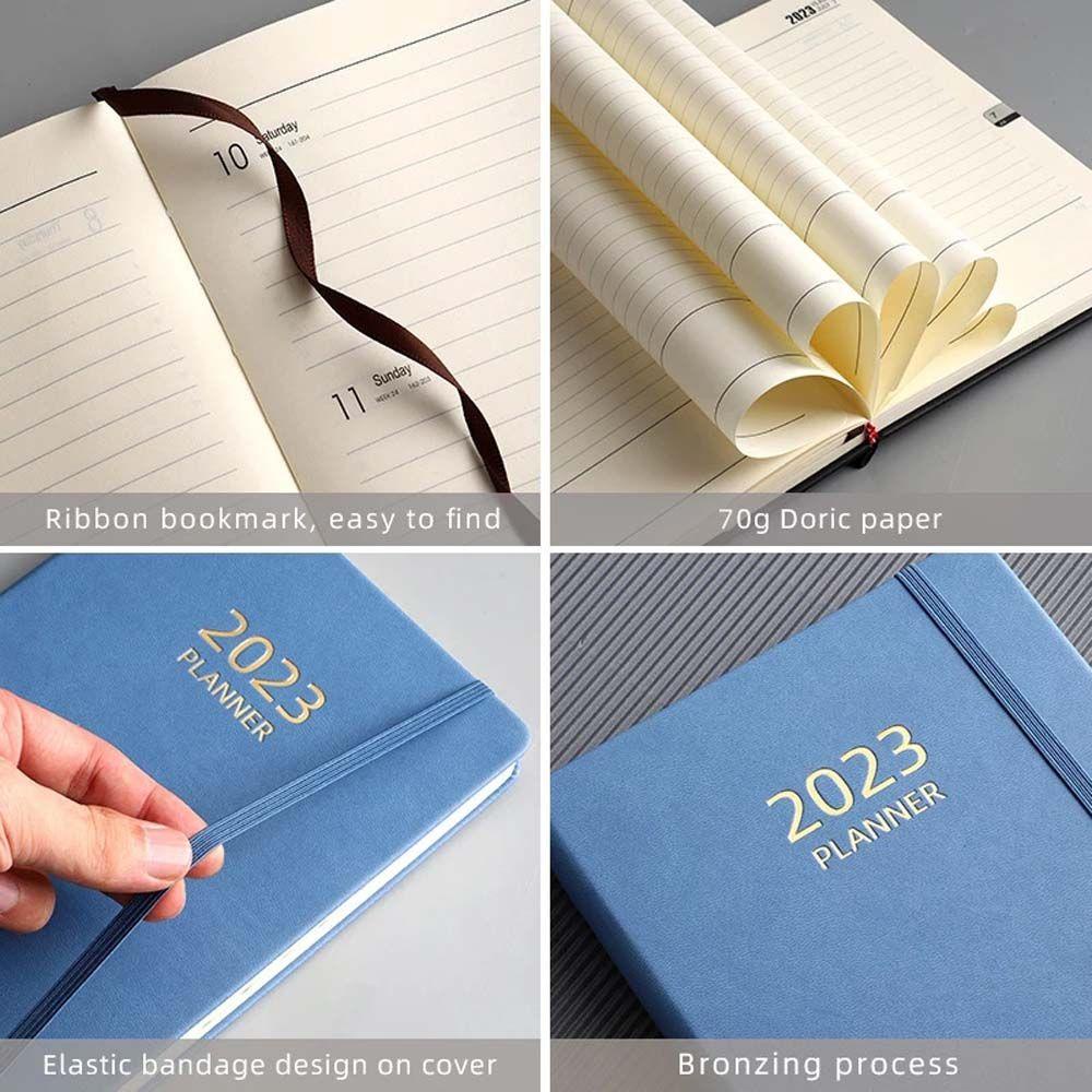 [Elegan] 2023 Notebook Portable 365hari Mingguan Planner Jadwal Organizer Kantor Sekolah Perlengkapan Alat Tulis Agenda Planner