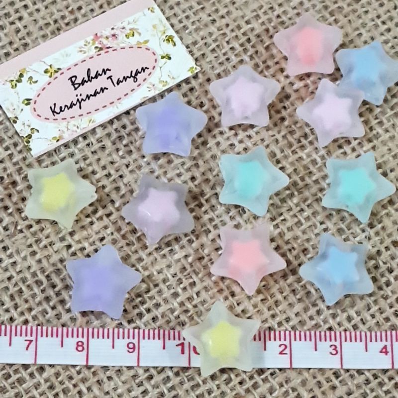 22 biji Manik Mote Isi bentuk Bintang 15mm