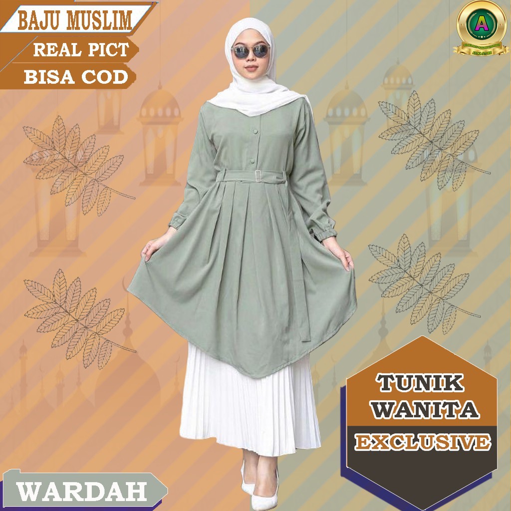 Busana Muslim Atasan Wanita Dewasa Baju Tunik Model Terbaru Masa Kini / Tunik Muslimah Wanita Dengan Varian Warna Cantik / Baju Syar'i Wanita Dewasa Kekinian 2021