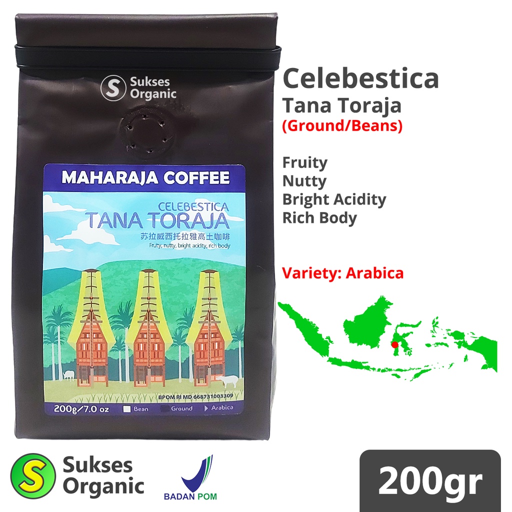 

Kopi Tana Toraja Arabica Maharaja Coffee 200gr