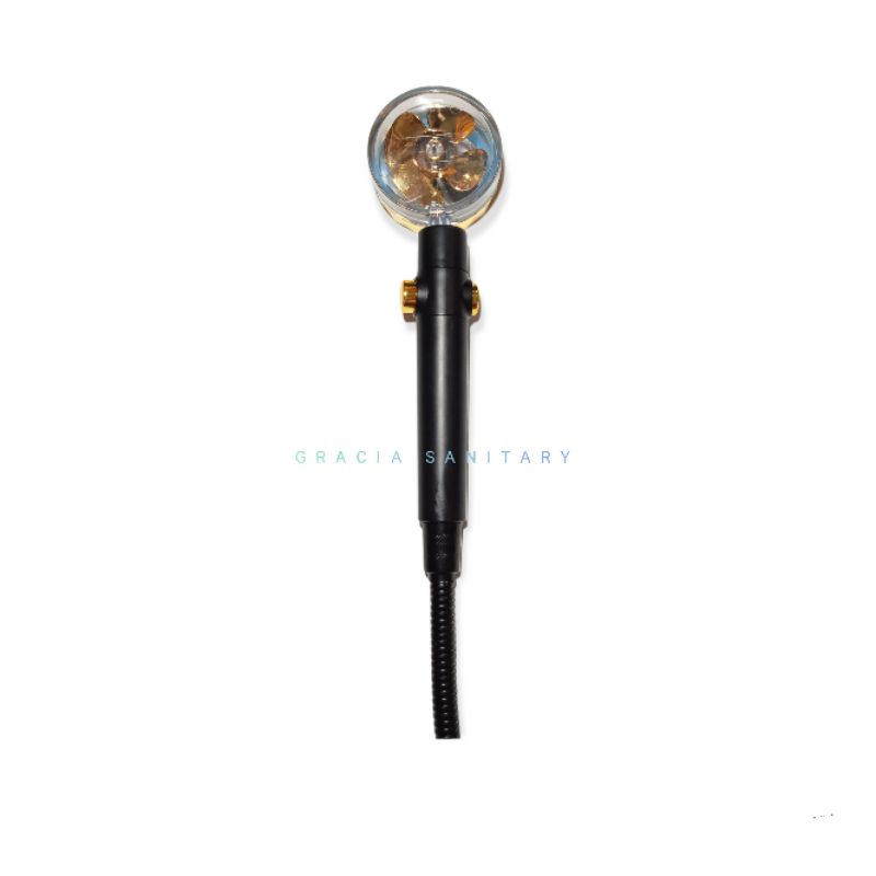 Shower Set Turbo Fan Black Gold 1/2inch / Hand shower black gold Pancuran Air Turbo Fan