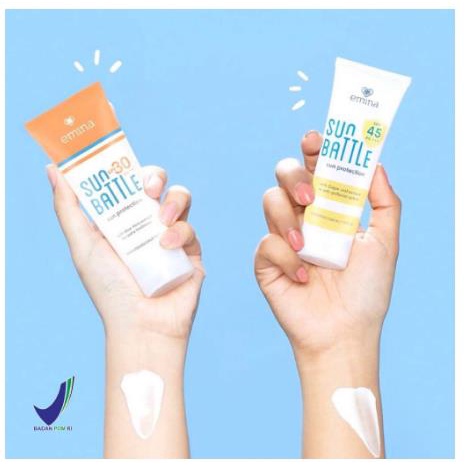 * NCC * Emina Sun Screen Protection Sun Battle Sunscreen SPF30 PA+++  dan SPF45 Sunbattle Skin Buddy