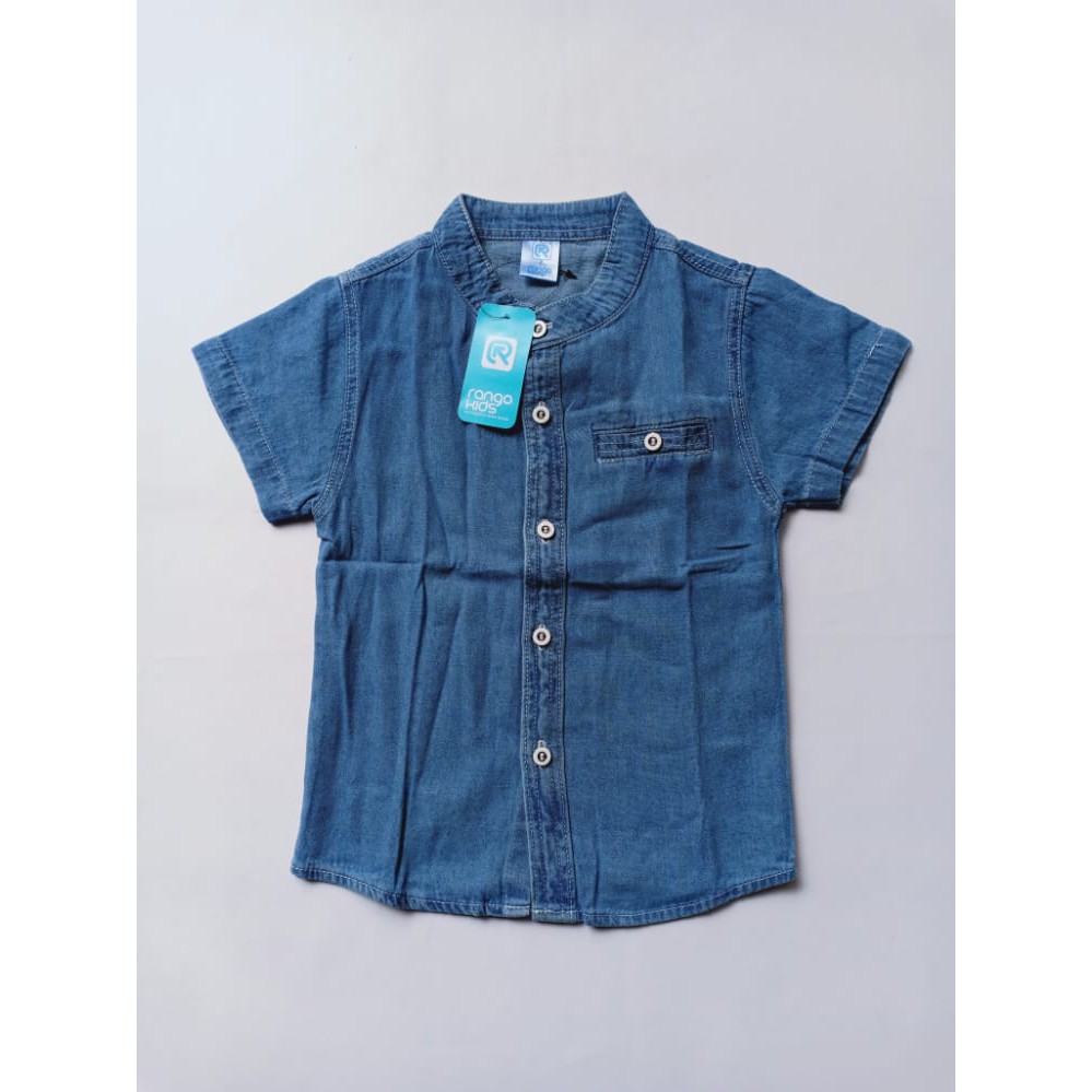 COD FREE ONGKIR KEMEJA JEANS ANAK BENDERA 1-7 TAHUN-7