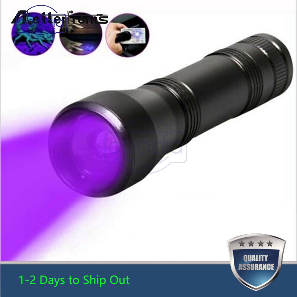 ✈【Fast/COD】✈Lampu Senter UV 80000lm LED UV 5 Mode Zoomable 395nm Warna Hitam