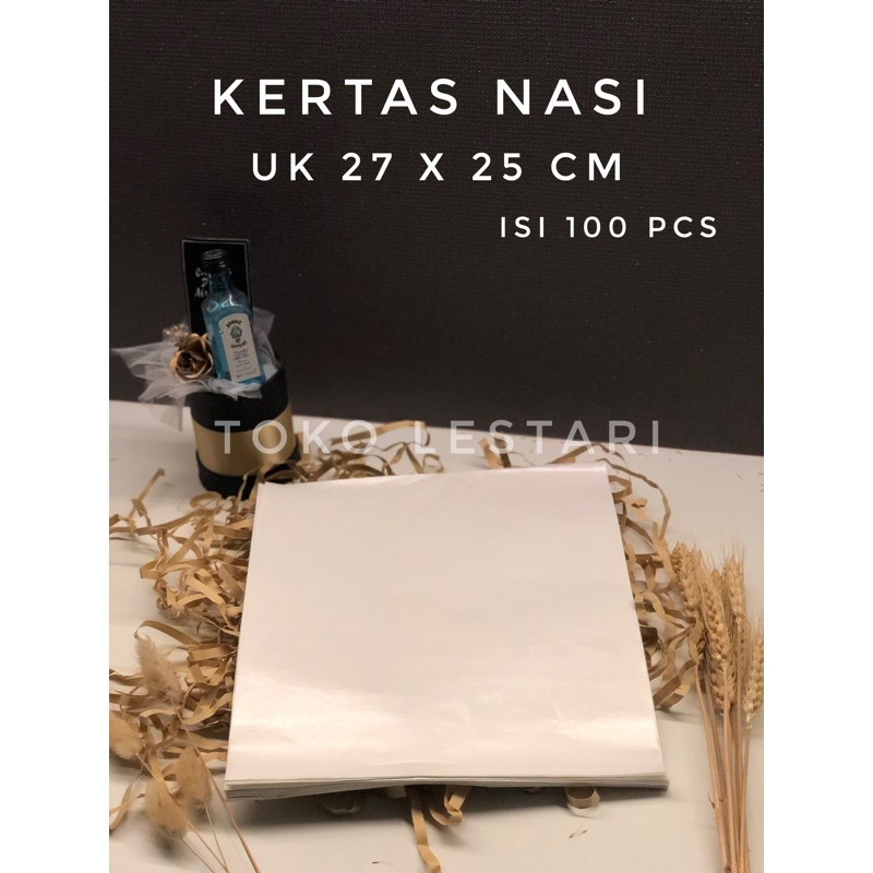 Kertas nasi putih KFC / MCD / Kertas BURGER / KEBAB isi 100 Pcs