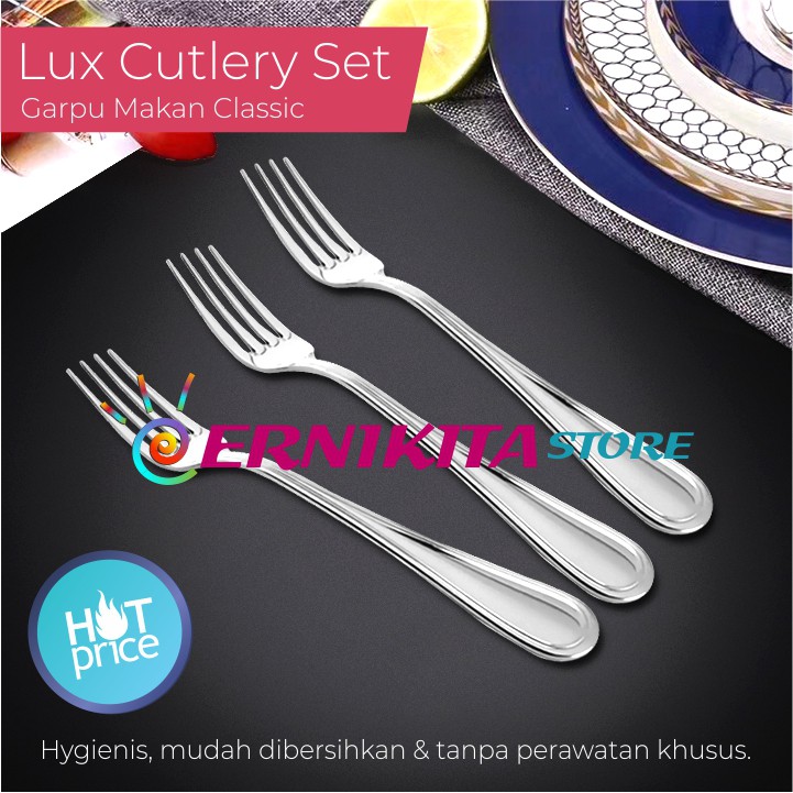 6 GARPU MAKAN STAINLESS GM0303 - Model Klasik Food Grade Material