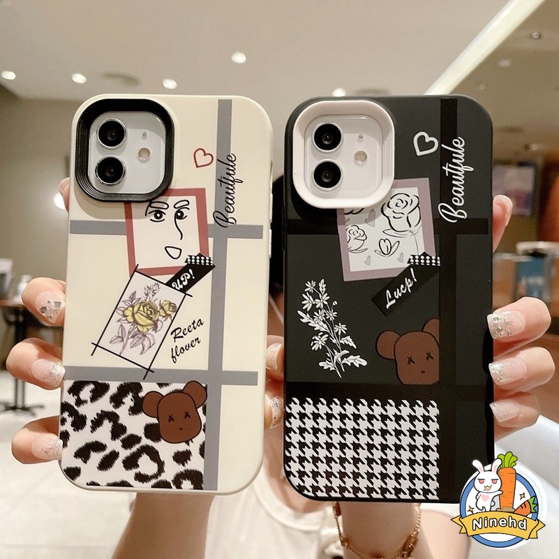 Soft Case Silikon TPU 3 in 1 Anti Jatuh Untuk iPhone 13 12 11 Pro Max X XR Xs Max 7 8 6s 6 Plus SE 2020