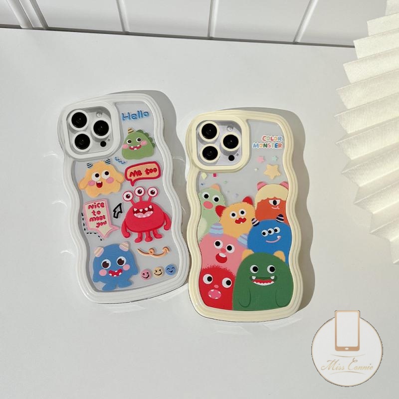 Soft Case TPU Motif Kartun Monster Untuk iPhone 11 14Plus 7 8 6 6s Plus XR 12 13 11 Pro MAX 14 Pro MAX X XS MAX SE 2020