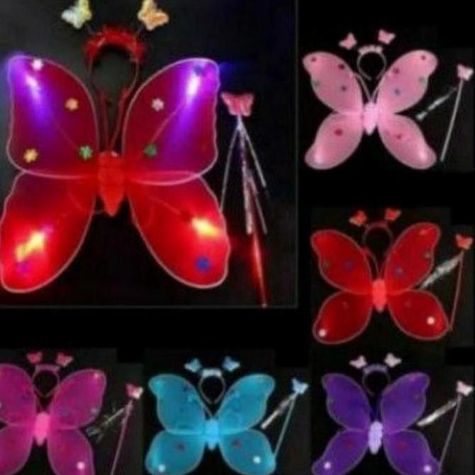 Sayap peri led kostum baju anak tongkat peri mainan fairy mainan peri Termurah
