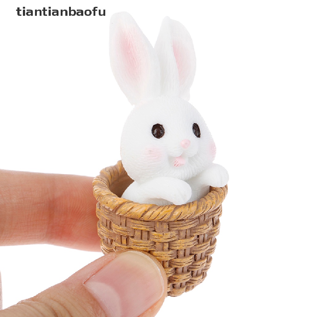 [tiantianbaofu] Mini Rabbit Easter Decor Hare Animal Figurine Resin Craft Bunny Garden Ornaments Boutique