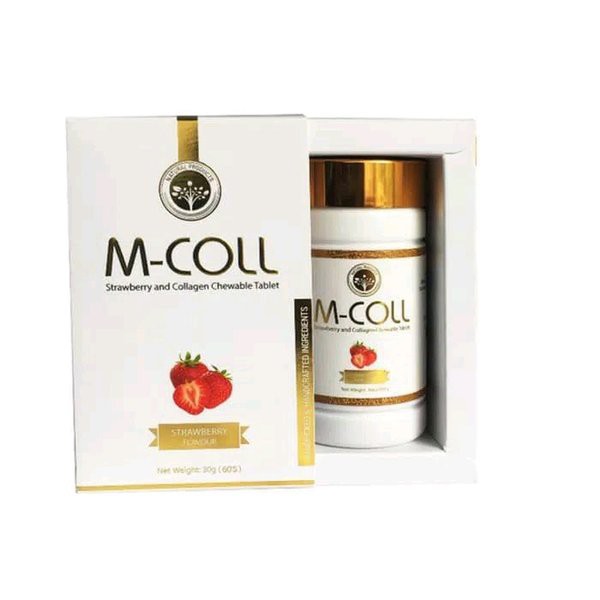 M-COLL collagen candy 1 box isi 60 butir - MC collagen natural beauty skin and whitening termurah &