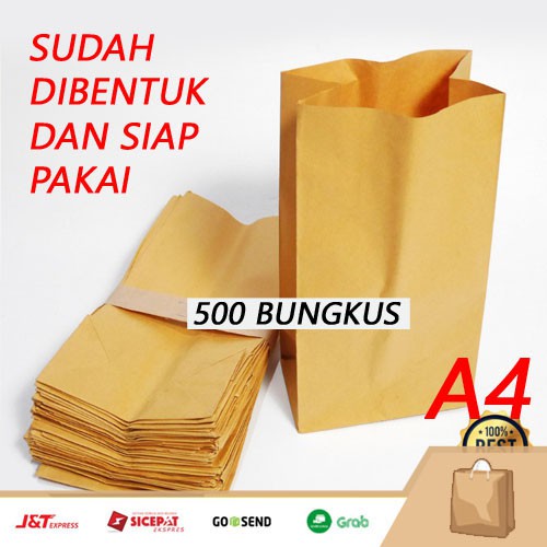 

Kertas Bungkus Coklat Kantong Kertas Coklat Samson A4 18x14 cm Kertas Bungkus Gorengan, Burger