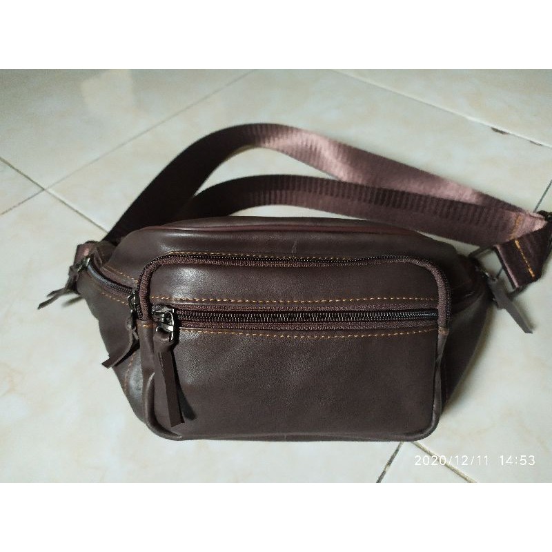 WAISTBAG KULIT SAPI ASLI