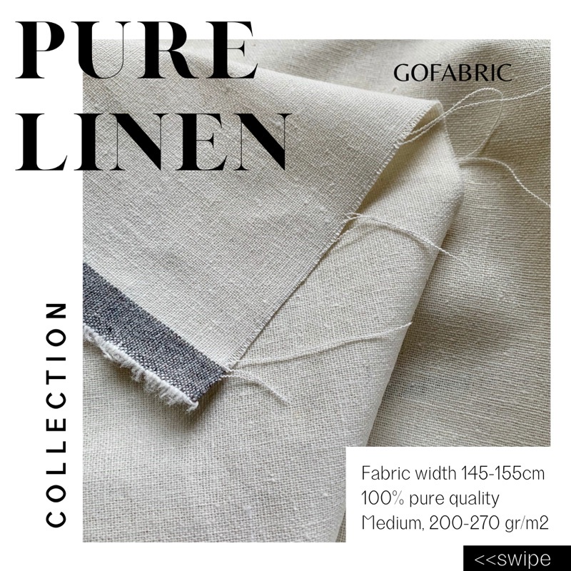 Kain Pure Katun Linen 0,5 Meter Bahan Linen | Shopee Indonesia