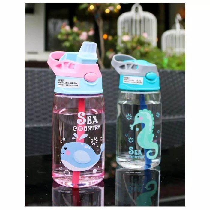 Termurah Botol Minum Anak Sedotan Motif Animal Sea Country 480ml - Tempat Minum Anak Karakter  Lucu unik Murah ST