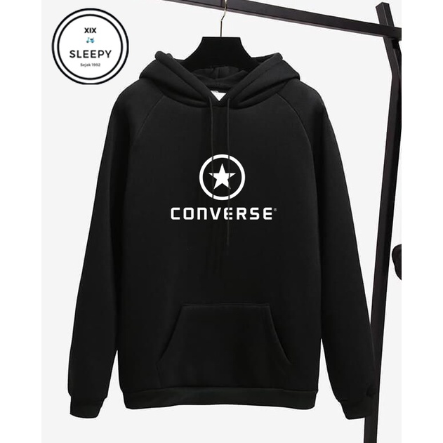 Hoodie Converse Hitam Nouva Mountain Club Script xxl polos