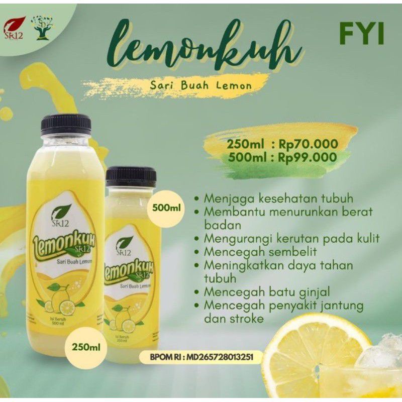 

Lemonkuh Sr12 / Vitamin C / Suplemen Kesehatan / Sari Lemon Original / Minuman Bernutrisi